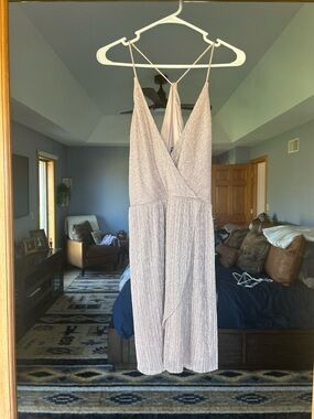 Express Metallic Light Pink Sleeveless dress